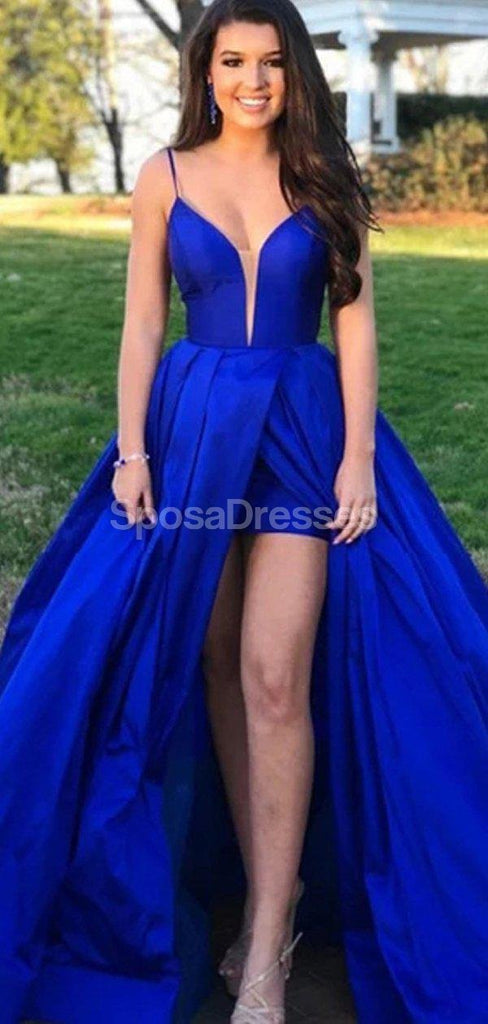 Sexy Backless Royal Blue A-Line Long Evening Prom Dresses, Evening Party Prom Dresses, 12297Mais informações