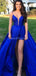 Sexy Backless Royal Blue A-line Long Evening Prom Vestidos, Fiesta Nocturna Fiesta Vestidos, 12297