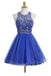 Azul Royal Sexy de volta Aberto Halter Frisado baile vestidos de baile, CM0021