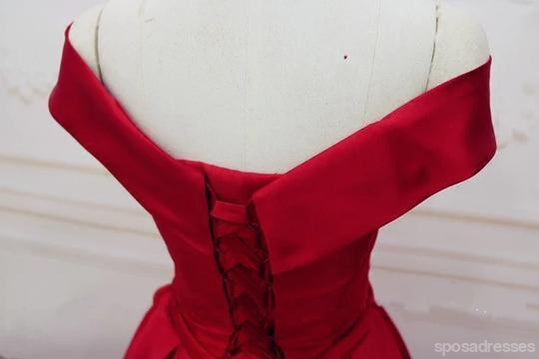 Rojo simple De Hombro Una línea Vestidos de la Fiesta de promoción de la Tarde de Encargo Largos, 17418