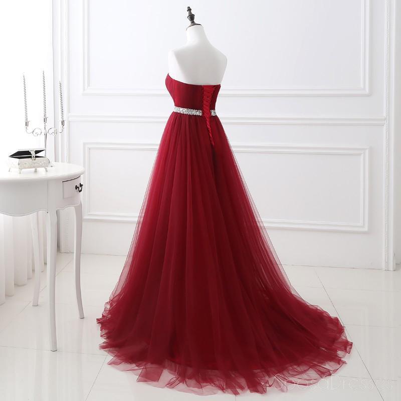 Querida Vermelho A linha Simples Long Evening Prom Dresses, Sparkly Sweet 16 Vestidos, 18345