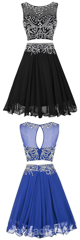 Duas partes sexy vestidos de baile para os estudantes de regresso para casa de gaze de cadarço enfeitados com contas, baile para os estudantes partidário curto disponível 16 vestidos doces, vestidos de coquetel de regresso para casa perfeitos, CM354