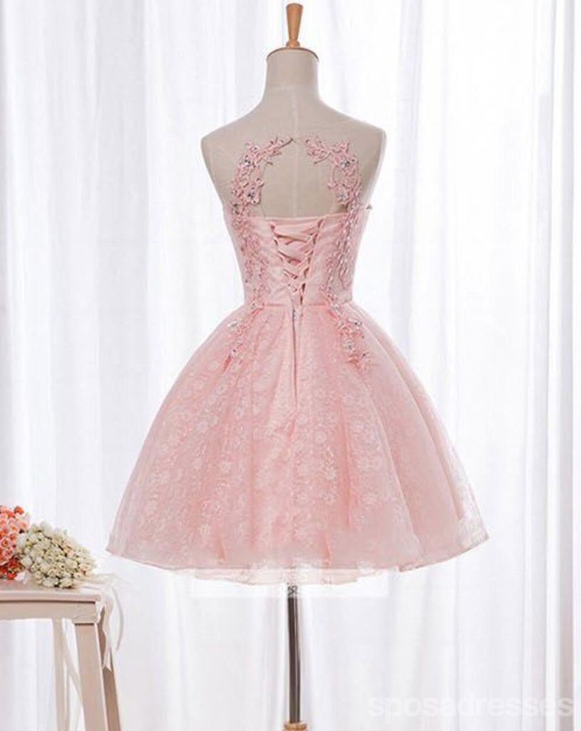 Vestidos De Baile de finalistas com Renda Cor-De-Rosa, Um Baile de finalistas barato, 16 Vestidos doces, vestidos perfeitos para o baile de finalistas, CM369.