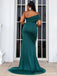 Green Mermaid Side Slit One Shoulder Cheap Long Bridesmaid Dresses,WG1672