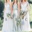 Mismatched Chiffon Sequin Long Formal A Line Cheap Bridesmaid Dresses, WG163