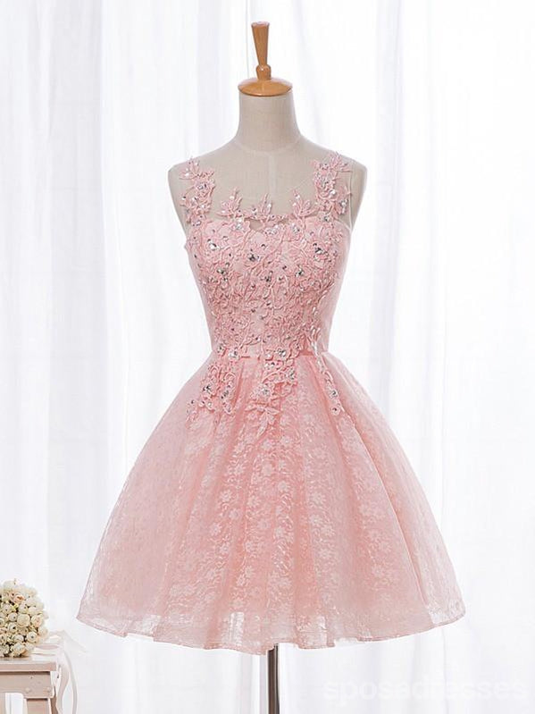 Vestidos De Baile de finalistas com Renda Cor-De-Rosa, Um Baile de finalistas barato, 16 Vestidos doces, vestidos perfeitos para o baile de finalistas, CM369.