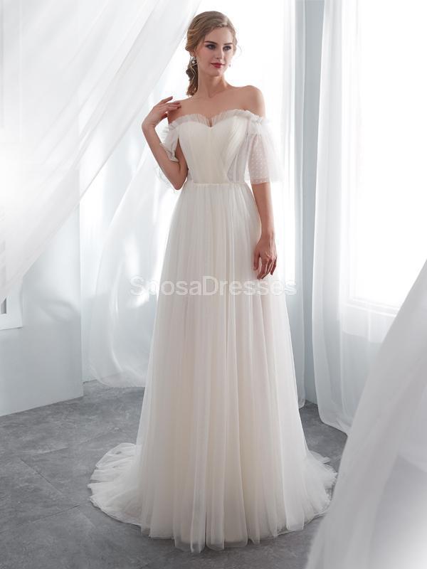 Querida simples ver através do laço A linha de vestidos de casamento baratos on-line, vestidos de noiva exclusivos, WD577