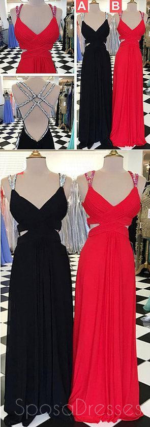 Vestidos de fiesta de noche largos con cuello en V sin espalda sexy con cuentas largas personalizadas, 17420