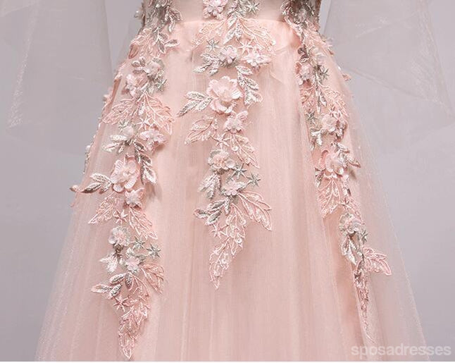 V Neckline Peach Lace Evening Prom Dresses, Popular Lace Party Prom Dresses, Dresses de Prom Longo Alfândega, Dresses de Prom Formal Barata, 17188