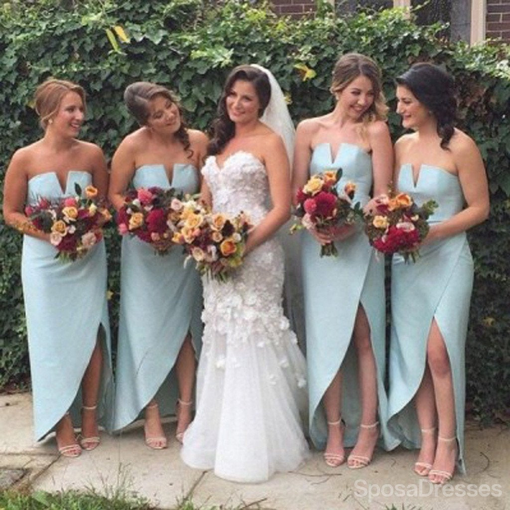 Unique Charming Simple Design Side Split Sexy Cheap Bridesmaid Dresses, WG179