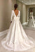 Simple Long Sleeves Satin A-line Wedding Dresses, Cheap Wedding Gown, WD712