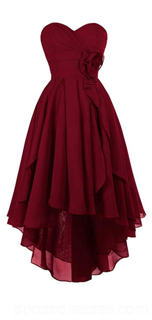 Dunkelroter hoher niedriger Chiffon preiswerte Heimkehr kleidet kurze preiswerte Online-High-School-Ballkleider, CM759 an