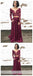 Maroon Two Pieces Long Sleeves Lace Evening Prom Dresses, Cheap Sweet 16 Dresses, 18316