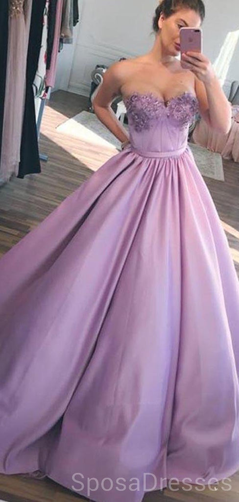 Sweetheart A-line Ball Gown Lilac Evening Prom Dresses, Cheap Custom Sweet 16 Dresses, 18468