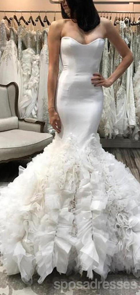 Popular Strapless Scoop Neck Mermaid Wedding Dresses Online, WD405