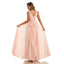 Pink A-line Straps V-neck Cheap Chiffon Long Bridesmaid Dresses,WG1610