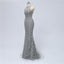 Grey Lace Heavily Beaded Mermaid Long Evening Prom Dresses, Luxurious Sweet 16 Dresses, 18347