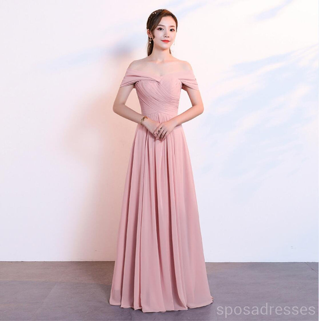 Blush rosa até o chão comprimento incompatível chiffon dama de honra vestidos on-line, WG534