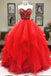 Sweetheart Red Ball Gown Long Evening Prom Dresses, Cheap Custom Sweet 16 Dresses, 18556