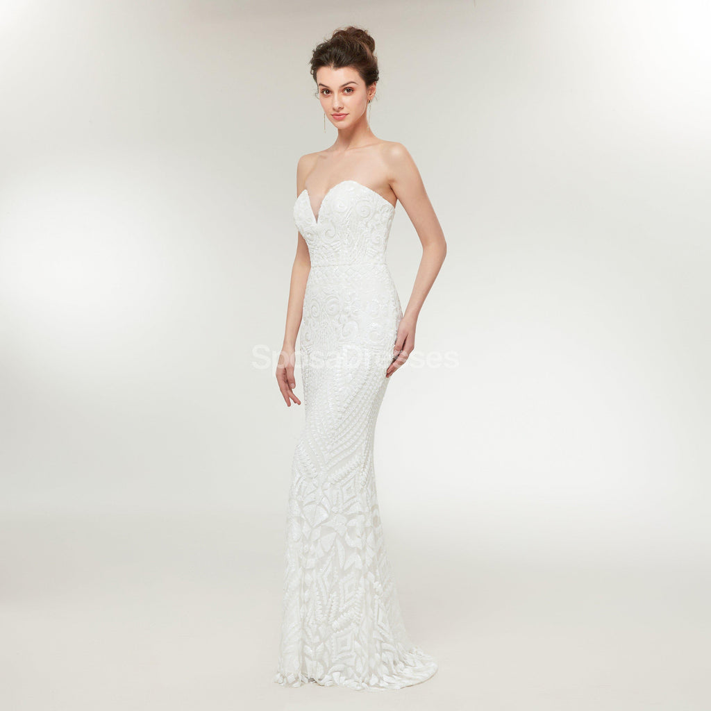 Sweetheart Lace Mermaid Cheap Wedding Dresses Online, Cheap Unique Bridal Dresses, WD584