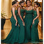 Spaghetti Straps Green Mermaid Long Cheap Bridesmaid Dresses Online, WG653