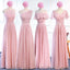 Blush Blush Pink Floor Comprimento Inigualável Chiffon Bridesmaid Vestidos Online, WG536