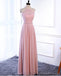 Blush Blush Pink Floor Comprimento Inigualável Chiffon Bridesmaid Vestidos Online, WG536