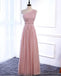 Blush Blush Pink Floor Comprimento Inigualável Chiffon Bridesmaid Vestidos Online, WG536