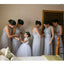 Silver Tulle Elegant Long Cheap Wedding Party Bridesmaid Dresses, WG192