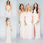 Pretty Young Junior Mint Mismatched Side Split Chiffon Bridesmaid Dresses, WG197