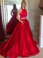 Simple Cheap Elegant Fashion Sexy Two Pieces A line Custom Red Long Evening Prom Dress, 17360