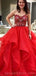 Sweetheart Red Ball Gown Long Evening Prom Dresses, Cheap Custom Sweet 16 Dresses, 18556