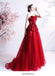 Sweetheart Red Ruffle A-line Long Evening Party Prom Dresses, Dance Dresses,12523