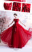 Sweetheart Red Ruffle A-line Long Evening Party Prom Dresses, Dance Dresses,12523