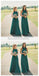 Cheap Halter Green Custom Chiffon Long Bridesmaid Dresses, WG221