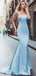 Sexy Blue Mermaid Backless Evening Prom Dresses, Evening Party Prom Dresses, 12198