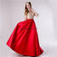 1/2 Long Sleeves High Neck Red Skirt Sequin Top Evening Prom Dresses, Evening Party Prom Dresses, 12116