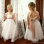 Ivory Lace Tule Uma linha de Vestidos de Menina,Linda Flor Vestidos da Menina, FG009