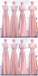 Blush Blush Pink Floor Comprimento Inigualável Chiffon Bridesmaid Vestidos Online, WG536