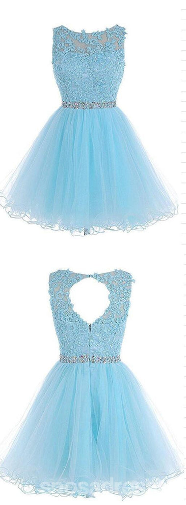 Sexy dos Ouvert, la Lumière Bleue en dentelle de Tulle homecoming robes de bal, CM0020