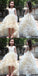 V-neck Hi-low Ivory Flower Girl Dresses, Cute Cheap Tutu Dresses, FG014