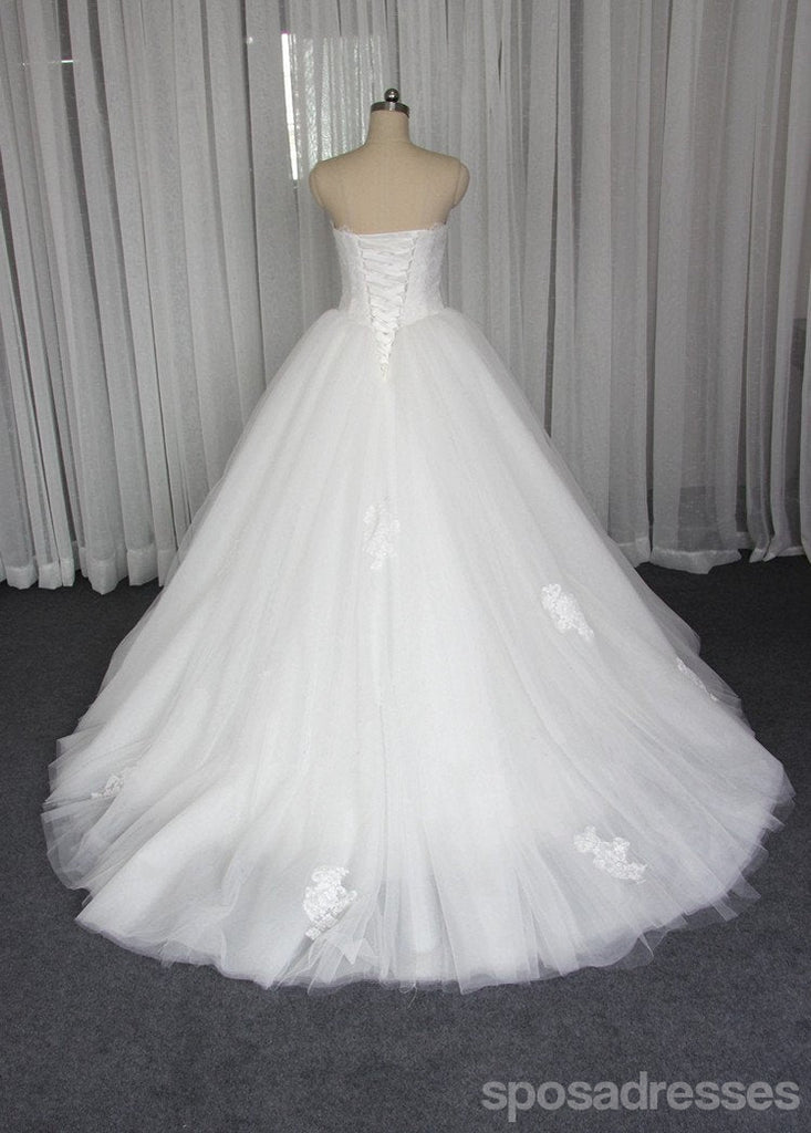 Trägerlos Ein Linientüll Hochzeitskleider, Kundenspezifisches Gemachtes Langes Hochzeitsabendkleid, Preiswerte Hochzeitsabendkleider, WD200