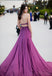 Two Pieces Backless Purple Evening Prom Dresses, Long Sexy Party Prom Dress, Custom Long Prom Dresses, Cheap Formal Prom Dresses, 17125