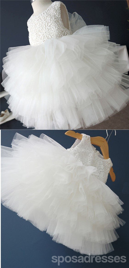 Off White Lace Top Tulle Flower Girl Dresses, Cute Tutu Dresses für Hochzeit, FG032