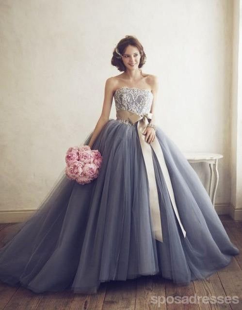 Grey Tulle A-Linie Abend Prom Kleider, Ballkleid-Partei-Abschlussball-Kleid, Benutzerdefinierte Lange Prom Kleider, Billige Formelle Prom Kleider, 17078