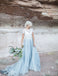 Short Sleeves Blue Skirt Cheap Wedding Dresses Online, Cheap Bridal Dresses, WD658