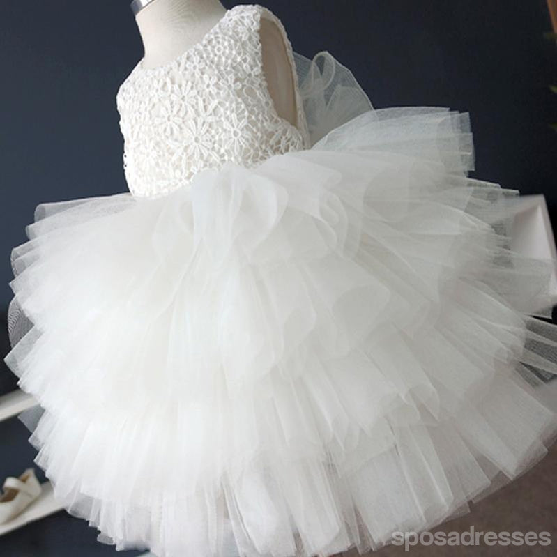 Off White Lace Top Tulle Flower Girl Dresses, Cute Tutu Dresses für Hochzeit, FG032