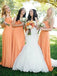 Sweetheart Peach Chiffon Cheap Long Cheap Bridesmaid Dresses Online, WG620