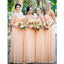 Sweetheart Peach Chiffon Cheap Long Cheap Bridesmaid Dresses Online, WG620