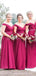 Hot Red Off Shoulder Long Bridesmaid Dresses Online, Cheap Dresses, WG695